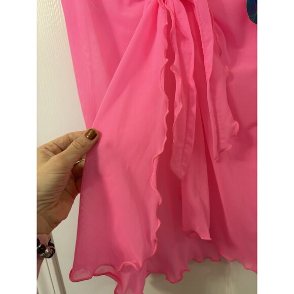 Decree Summer Daze Swim Adjustable Skirt Tie Wrap Full Coverage Electric Pink LG - Picture 8 of 15